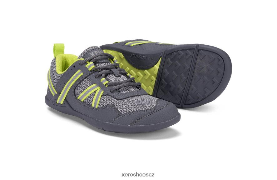 Z420TP285 šedá / limetka Xero Shoes Prio běžecká a fitness obuv - dětská