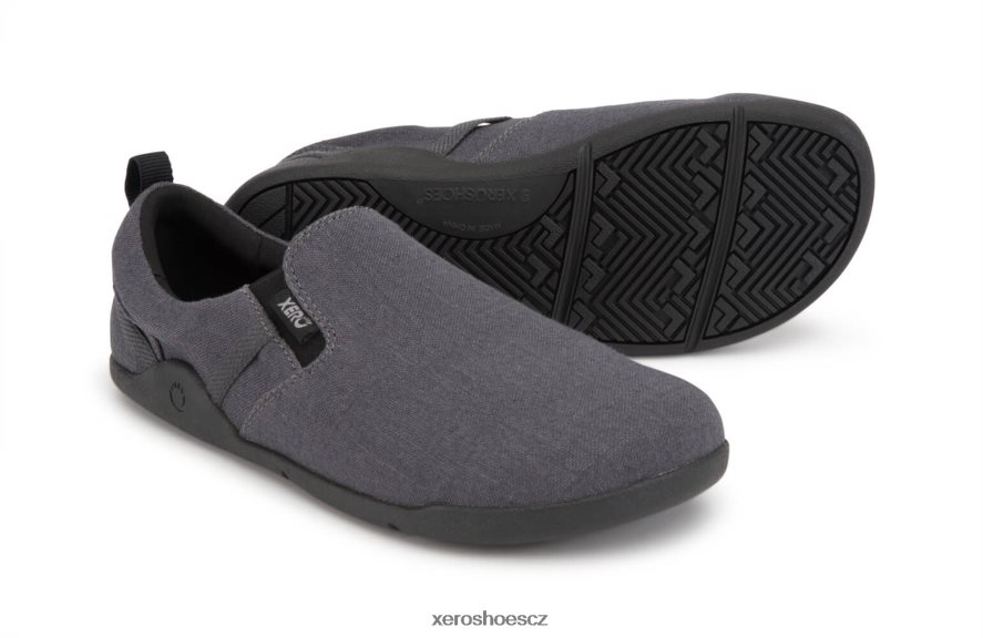 Z420TP60 asfalt Xero Shoes aptos - ležérní konopné plátno slip-on - pánské