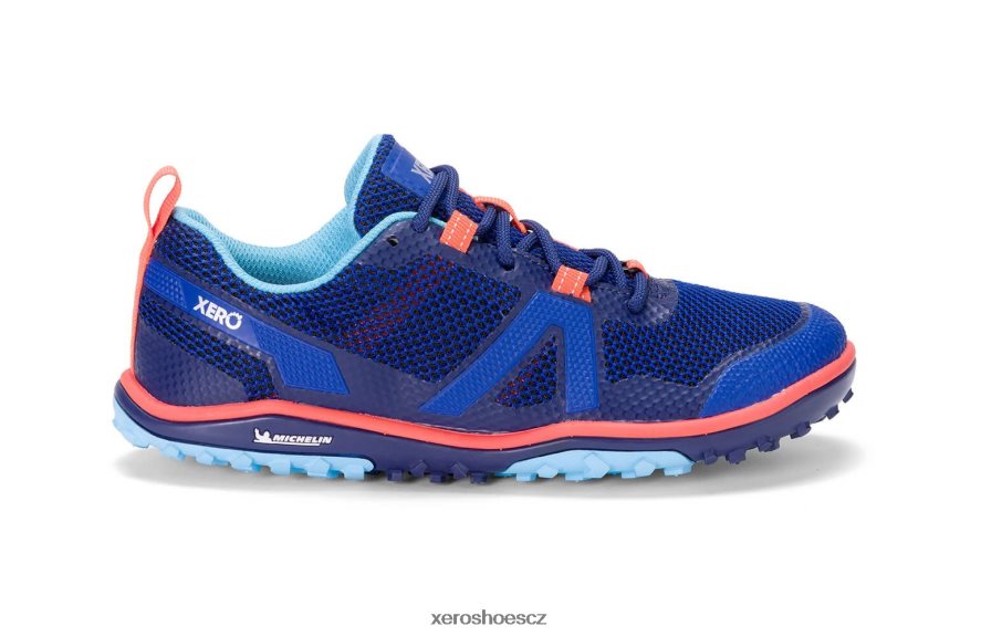 Z420TP124 sodalitová modrá / oranžová Xero Shoes Scrambler low - trailová bota s michelin fiberlite podrážkou