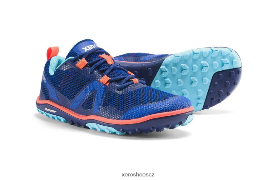 Z420TP124 sodalitová modrá / oranžová Xero Shoes Scrambler low - trailová bota s michelin fiberlite podrážkou